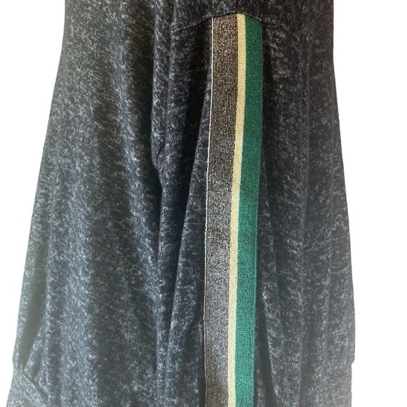 Hummingbird Charcoal Lace Up Long Sleeve Sweater; Lace Up V-neck - Grey / Black - Picture 4 of 9